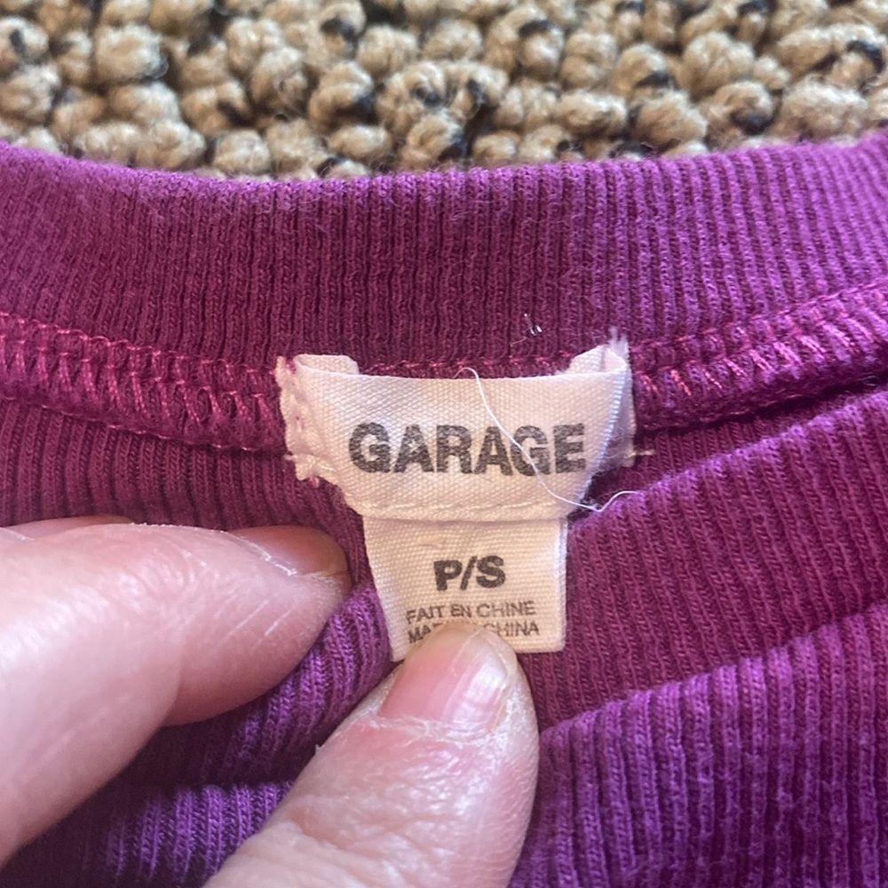 Garage Purple Ribbed Crop Top - Picture 3 of 4